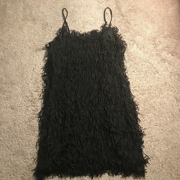 Soloiste Fringe Dress Black Size Medium - Picture 8 of 8
